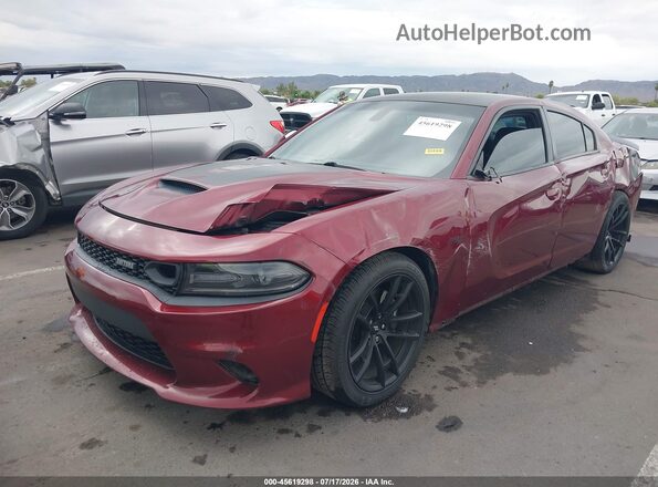 2C3CDXGJXKH619264 2019 DODGE CHARGER Темно-бордовый Вид спереди