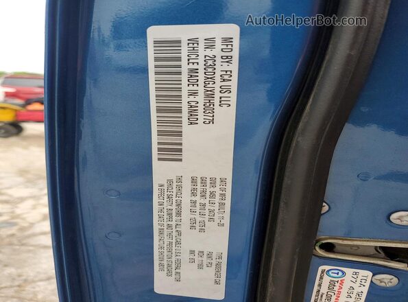 2C3CDXGJXMH503775 2021 DODGE CHARGER Blue VIN sticker view