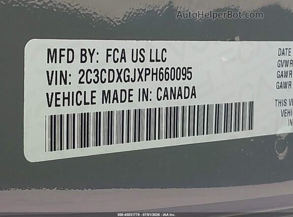 2C3CDXGJXPH660095 2023 DODGE CHARGER Серый Вид подкапотного пространства