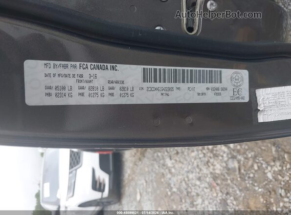 2C3CDXHG1GH222035 2016 DODGE CHARGER Gray ძრავის განყოფილების ხედი