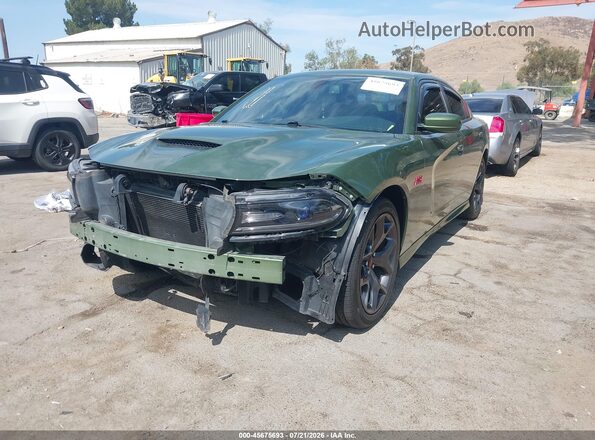 2C3CDXHG2JH221001 2018 DODGE CHARGER Green Առջևի ձախ երեք քառորդ տեսարան