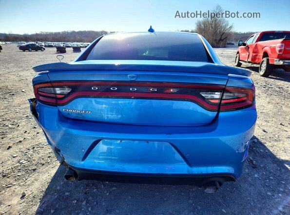 2C3CDXHG2KH625885 2019 DODGE CHARGER Blue Rear view
