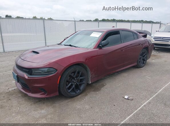 2C3CDXHG2LH120091 2020 DODGE CHARGER Maroon Vista tres cuartos delantera izquierda