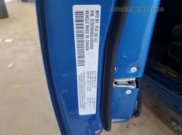 2C3CDXHG2LH220305 2020 DODGE CHARGER Blue VIN sticker view