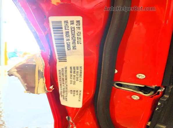 2C3CDXHG2PH611640 2023 DODGE CHARGER Красный Вид наклейки с VIN-кодом