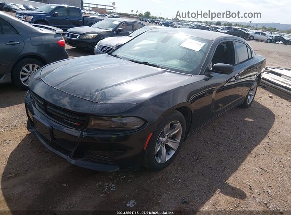 2C3CDXHG3GH166714 2016 DODGE CHARGER Black წინა მარცხენა ხედი სამი მეოთხედიდან