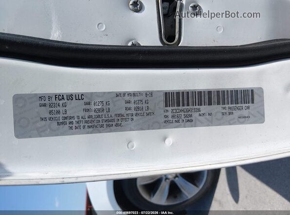 2C3CDXHG3GH319396 2016 DODGE CHARGER Белый Вид подкапотного пространства