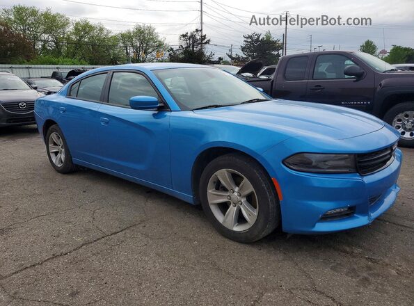 2C3CDXHG3JH306414 2018 DODGE CHARGER Синий Передняя правая четверть