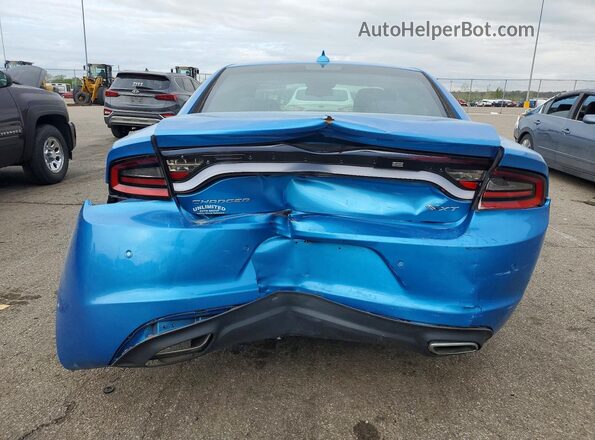 2C3CDXHG3JH306414 2018 DODGE CHARGER Синий Вид сзади