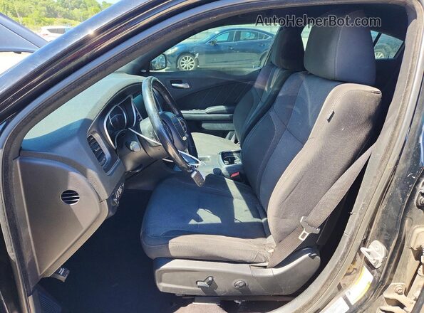 2C3CDXHG4GH257880 2016 DODGE CHARGER Black წინა სალონის ხედი