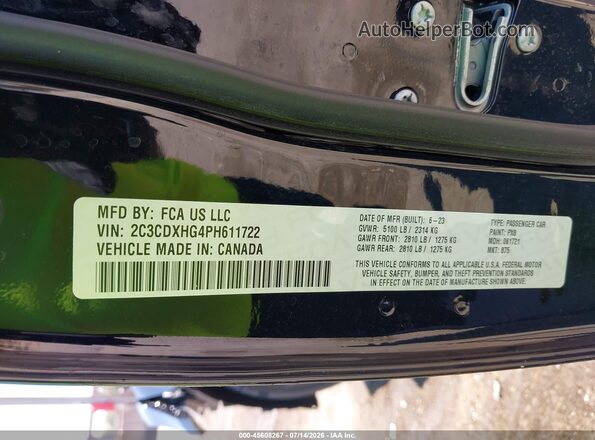 2C3CDXHG4PH611722 2023 DODGE CHARGER Черный Вид подкапотного пространства