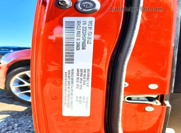 2C3CDXHG4PH642646 2023 DODGE CHARGER Orange VIN კოდის სტიკერის ხედი