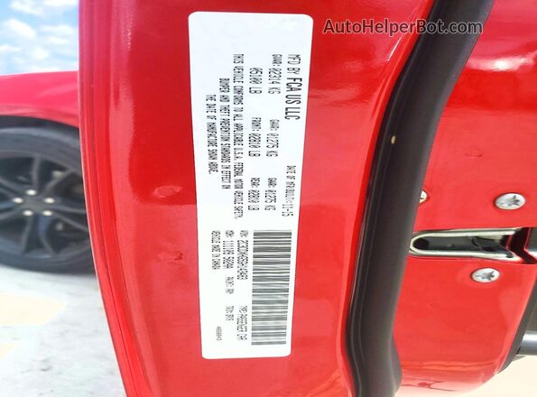 2C3CDXHG5GH143483 2016 DODGE CHARGER Red VIN կոդի պիտակի տեսք