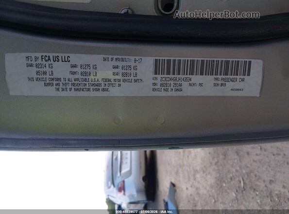 2C3CDXHG8JH143534 2018 DODGE CHARGER Silver Engine compartment view