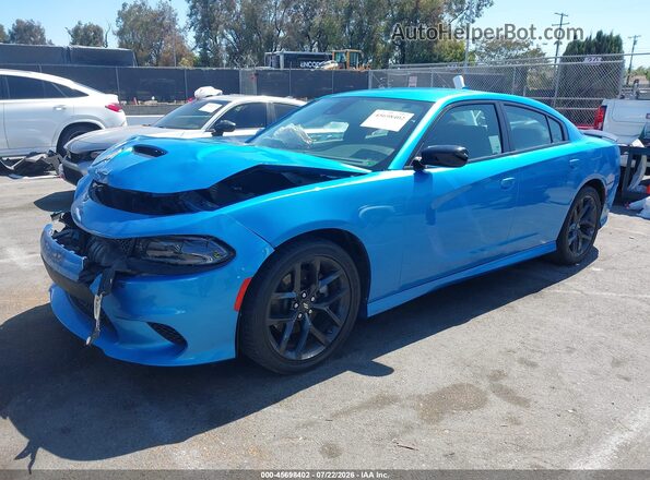 2C3CDXHG8PH560130 2023 DODGE CHARGER Blue Передня ліва чверть