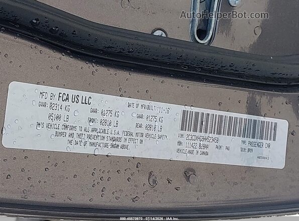 2C3CDXHG9HH523458 2017 DODGE CHARGER Black Вид підкапотного простору