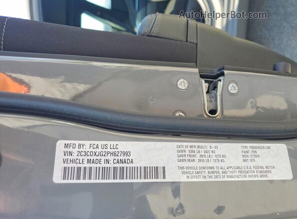 2C3CDXJG2PH627993 2023 DODGE CHARGER Серый Вид подкапотного пространства