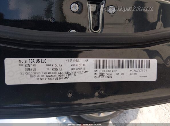 2C3CDXJG3GH141130 2016 DODGE CHARGER Black Շարժիչի բաժամունքի տեսք