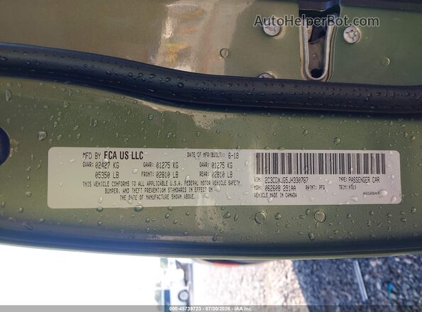 2C3CDXJG5JH330787 2018 DODGE CHARGER Green Widok komory silnika