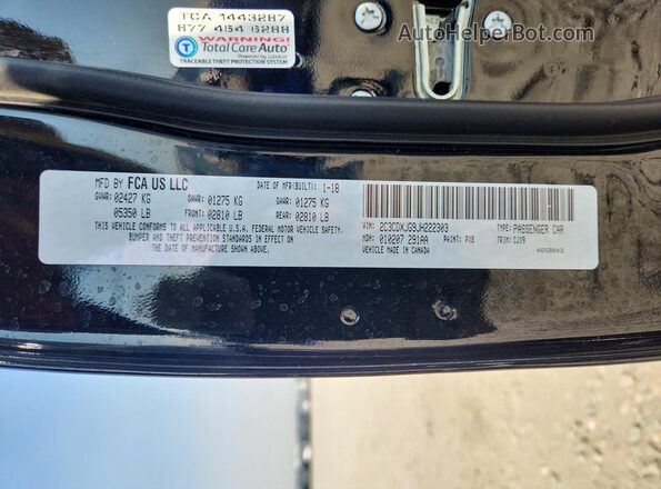 2C3CDXJG9JH222303 2018 DODGE CHARGER Black Engine compartment view