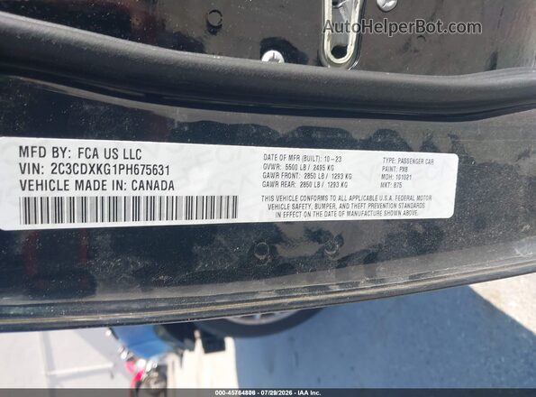 2C3CDXKG1PH675631 2023 DODGE CHARGER Black Widok komory silnika