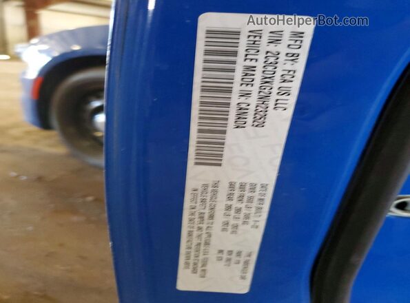 2C3CDXKG2NH232529 2022 DODGE CHARGER Blue ძრავის განყოფილების ხედი
