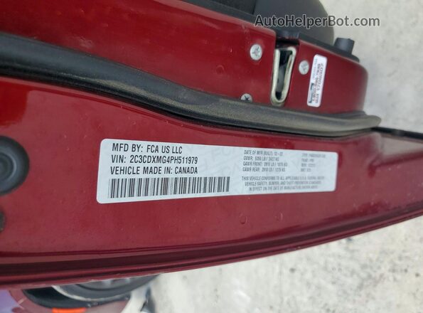 2C3CDXMG4PH511979 2023 DODGE CHARGER Maroon Widok komory silnika
