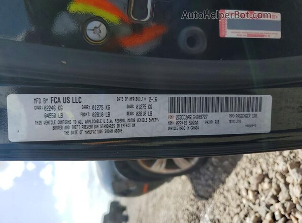 2C3CDZAG1GH209727 2016 DODGE CHALLENGER Black Vista de la etiqueta del VIN