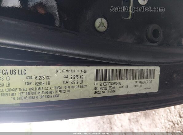2C3CDZAG1GH245482 2016 DODGE CHALLENGER Black ძრავის განყოფილების ხედი