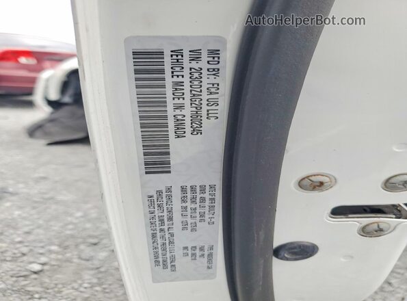 2C3CDZAG2PH602345 2023 DODGE CHALLENGER White VIN կոդի պիտակի տեսք