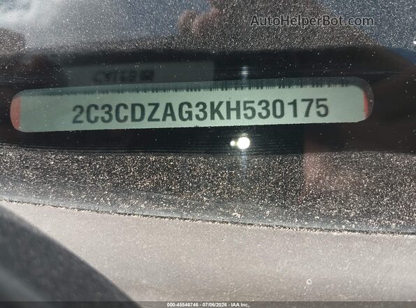 2C3CDZAG3KH530175 2019 DODGE CHALLENGER Orange Вид підкапотного простору