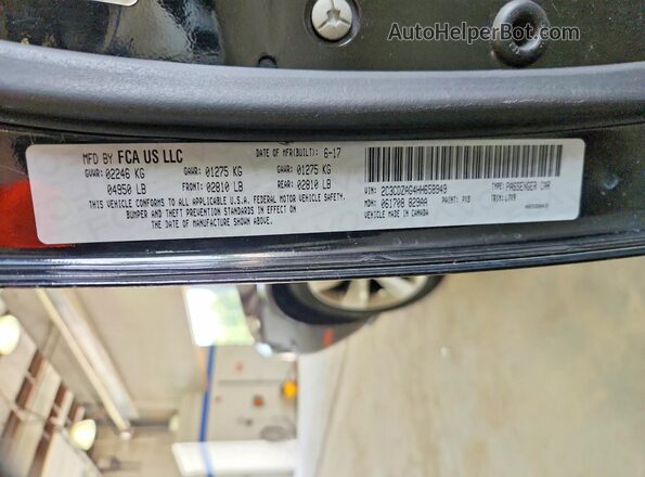 2C3CDZAG4HH658949 2017 DODGE CHALLENGER Black VIN կոդի պիտակի տեսք