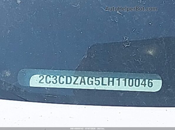 2C3CDZAG5LH110046 2020 DODGE CHALLENGER White Вид підкапотного простору