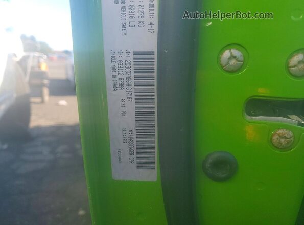 2C3CDZAG6HH617187 2017 DODGE CHALLENGER Green Widok komory silnika