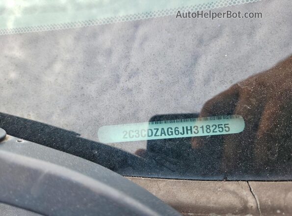 2C3CDZAG6JH318255 2018 DODGE CHALLENGER Black VIN sticker view