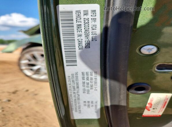 2C3CDZAG6NH159503 2022 DODGE CHALLENGER Green VIN sticker view