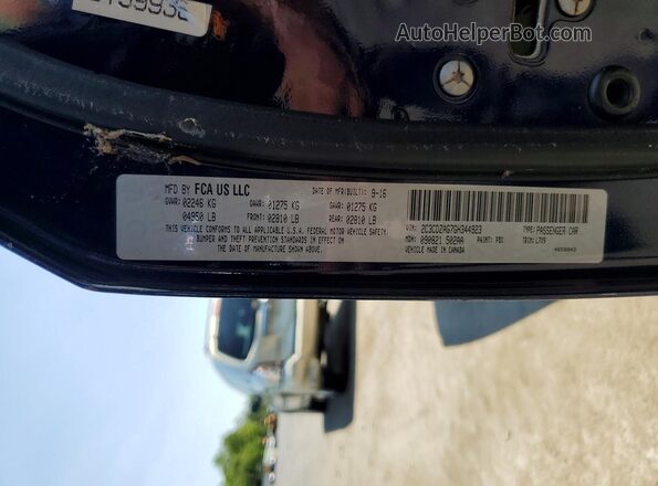 2C3CDZAG7GH344923 2016 DODGE CHALLENGER Blue Vista de la etiqueta del VIN