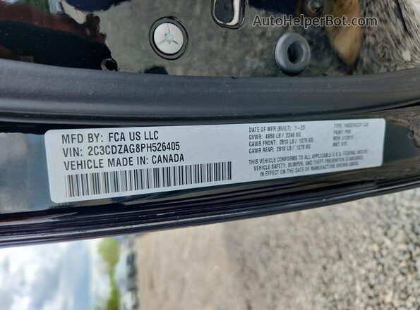2C3CDZAG8PH526405 2023 DODGE CHALLENGER Black Vista del compartimento del motor