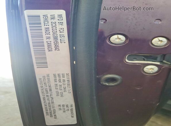 2C3CDZAG9MH564642 2021 DODGE CHALLENGER Фиолетовый Вид подкапотного пространства