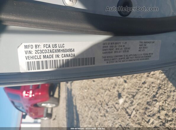 2C3CDZAGXMH604954 2021 DODGE CHALLENGER Gray Vista del compartimento del motor