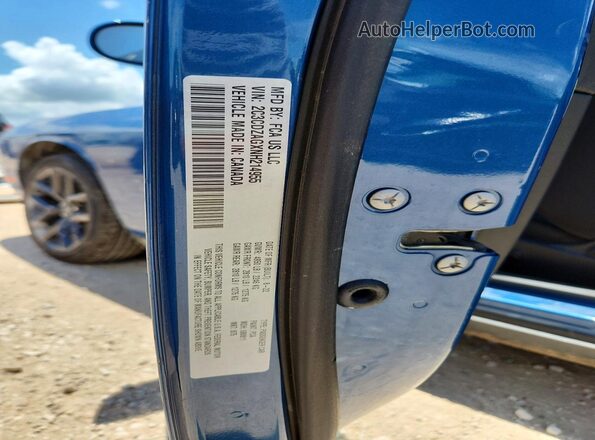 2C3CDZAGXNH214955 2022 DODGE CHALLENGER Blue ძრავის განყოფილების ხედი