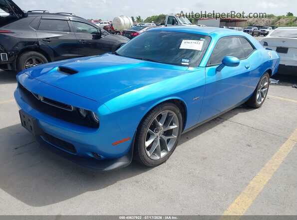 2C3CDZBT0KH552050 2019 DODGE CHALLENGER Blue Առջևի ձախ երեք քառորդ տեսարան
