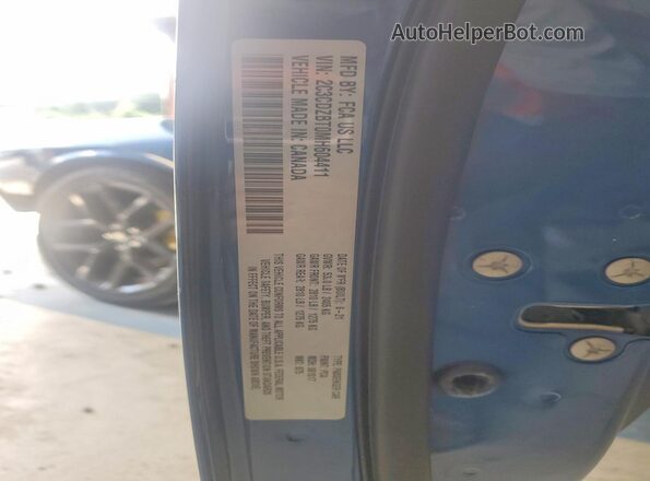 2C3CDZBT0MH604411 2021 DODGE CHALLENGER Blue VIN կոդի պիտակի տեսք