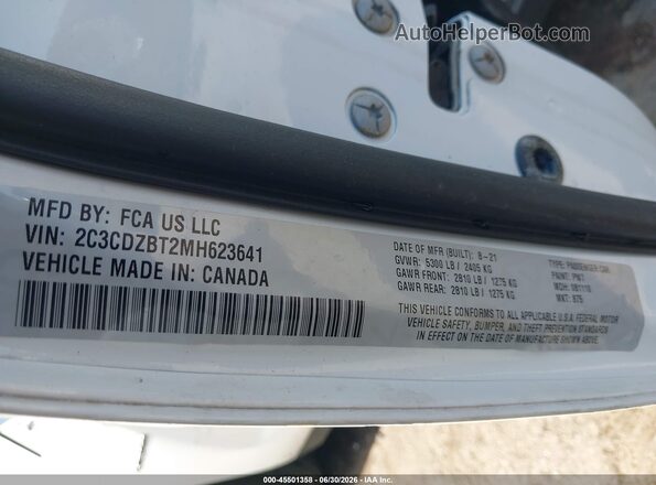 2C3CDZBT2MH623641 2021 DODGE CHALLENGER White ძრავის განყოფილების ხედი