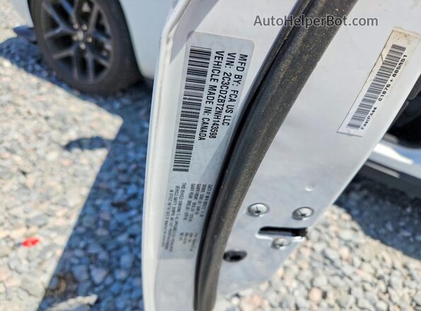 2C3CDZBT2NH143598 2022 DODGE CHALLENGER White Vista del compartimento del motor