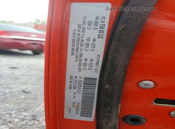 2C3CDZBT5JH116129 2018 DODGE CHALLENGER Orange Widok naklejki z numerem VIN