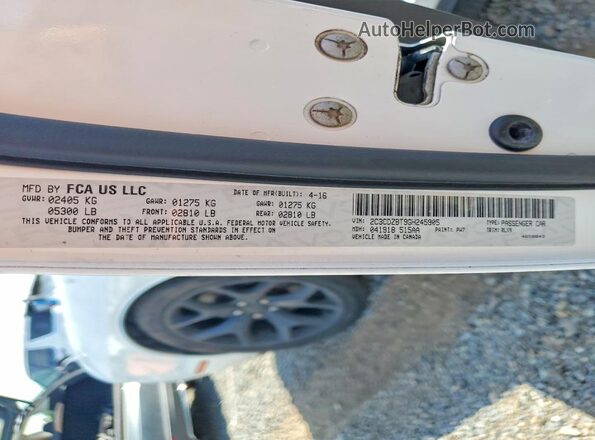 2C3CDZBT9GH245905 2016 DODGE CHALLENGER White Вид підкапотного простору