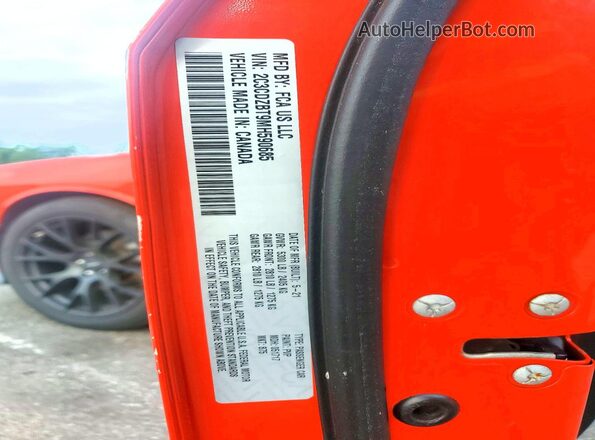 2C3CDZBT9MH590685 2021 DODGE CHALLENGER Оранжевый Вид подкапотного пространства