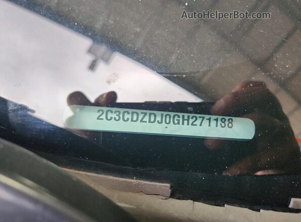2C3CDZDJ0GH271188 2016 DODGE CHALLENGER Black Widok naklejki z numerem VIN