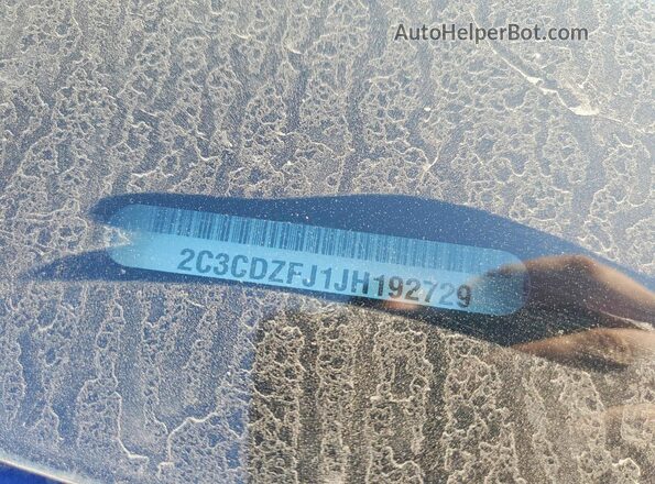 2C3CDZFJ1JH192729 2018 DODGE CHALLENGER Blue VIN sticker view